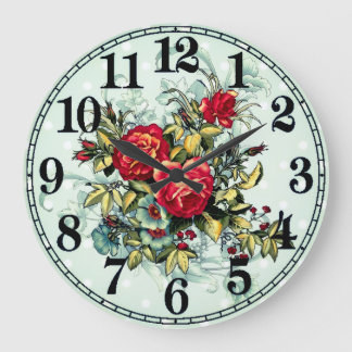 Relógio Grande Floral Elegance Round Acrylic Wall Clock