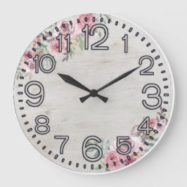 Relógio Grande Floral Elegance Round Acrylic Wall Clock