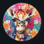 Relógio Grande Floral Girafa Portrait- 9320<br><div class="desc">Floral Girafa Portrait- 9320</div>