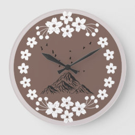 Relógio Grande Floral Mountain Wall Clock | Elegant Minimal Home 