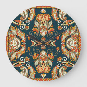 Relógio Grande Floral Paisley Bandanna: Ornamento Tradicional
