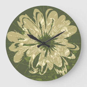 Relógio Grande Floral psicadélico do vintage do Aquário