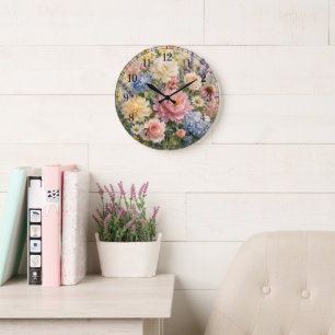 Relógio Grande Floral Wall Clock — Botanical Design
