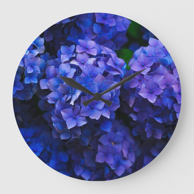 Relógio Grande flores azuis (Frente)