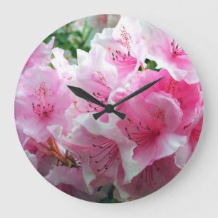 Relógio Grande Flores Cor-de-rosa