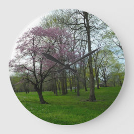 Relógio Grande Flores cor-de-rosa