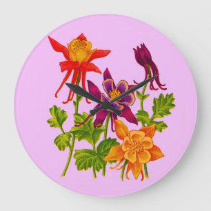 Relógio Grande flores de columbina