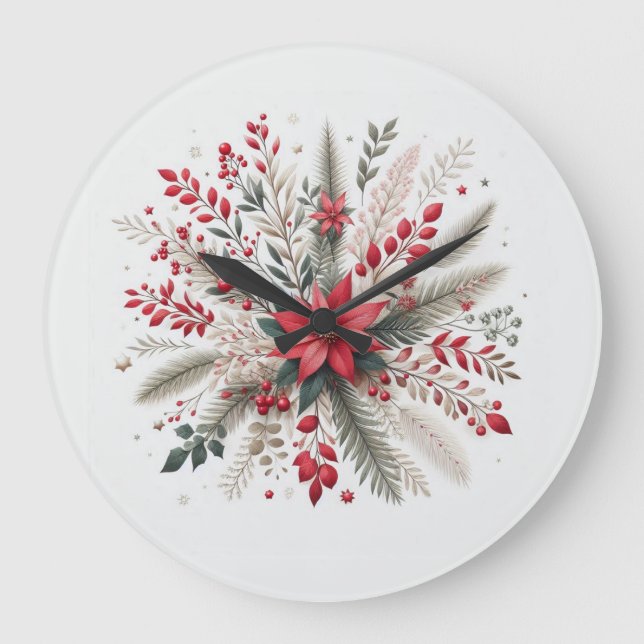 Relógio Grande Flores de Natal (Frente)