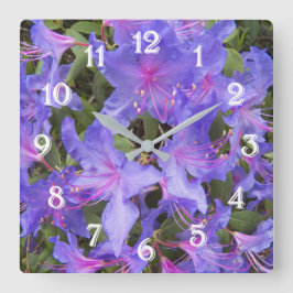 Relógio Grande Flores de Rhododendron Roxo