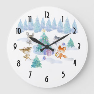 Relógio Grande Floresta Dançante - Caqueta de Natal
