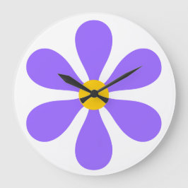 Relógio Grande Flower Power - roxo