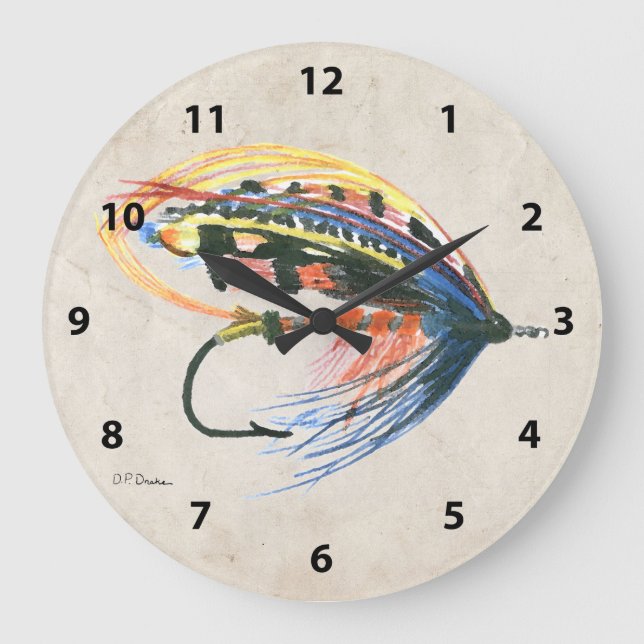 Relógio Grande FlyFisheries Lure Art Salmon Fly Lure (Frente)