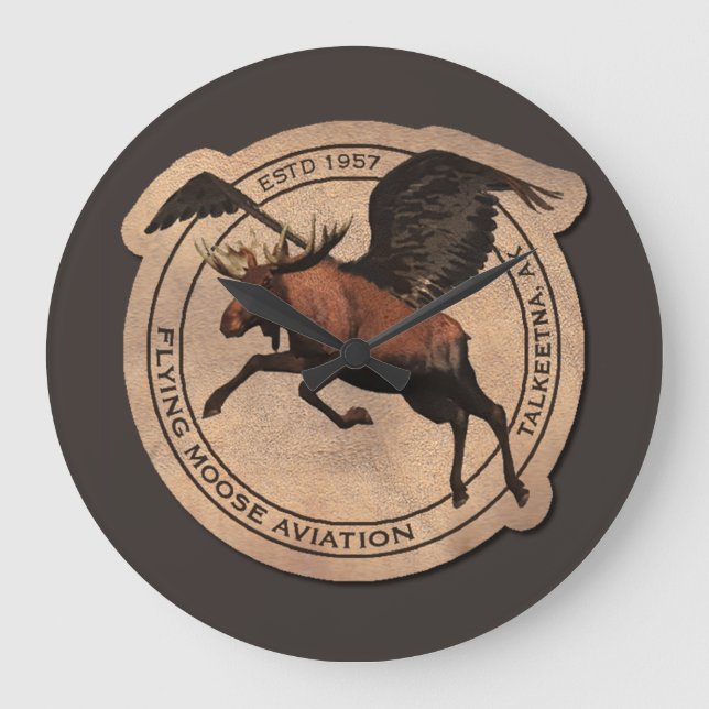 Relógio Grande Flying Moose Aviation Patch (Frente)