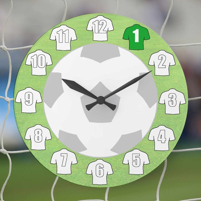 Relógio Grande Foco de futebol - com camisas brancas (Criador carregado)