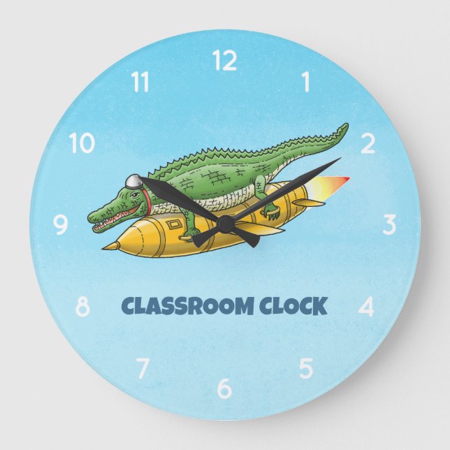 Relógio Grande Foguete Dourado do Croc (Frente)