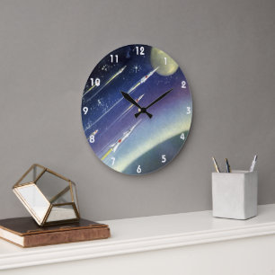 Relógio Grande Foguetes de ficção científica no espaço por pl