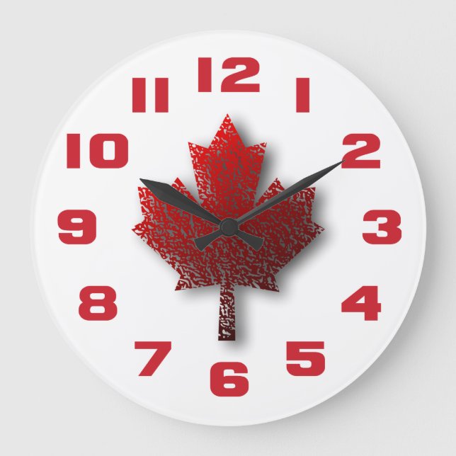 Relógio Grande Folha de Maple (Frente)