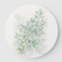 Folhas de Aquarela Botânica Pastel Greenery