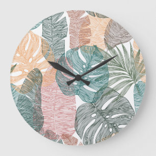 Relógio Grande Folhas tropicais: padrão de colheita desenhado à m