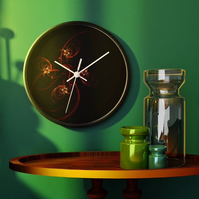 Relógio Grande Fora da Abstrato de Arte Escura (Out of the Dark Abstract Art Round Wall Clock)