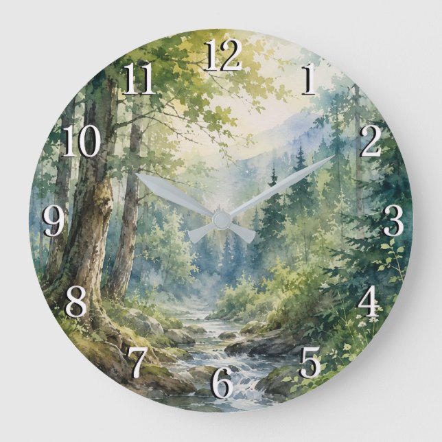 Relógio Grande Forest Wall Clock — Nature-Inspired Design (Frente)