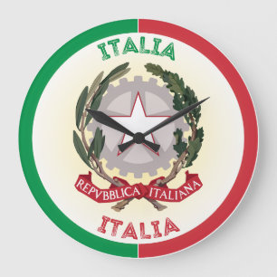 Relógio Grande Forma do Círculo Emblem Nacional da Itália