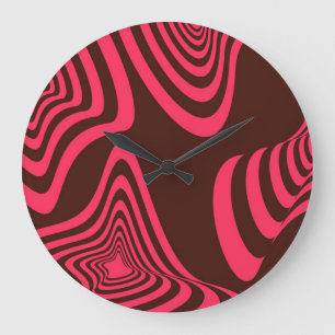 Relógio Grande Forma geométrica abstrata cor-de-rosa, ótica, na