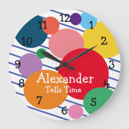 Relógio Grande Formas Coloridas Geométricas Sala Infantil