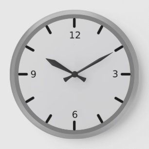 Relógio Grande Formas de Prata Elegante