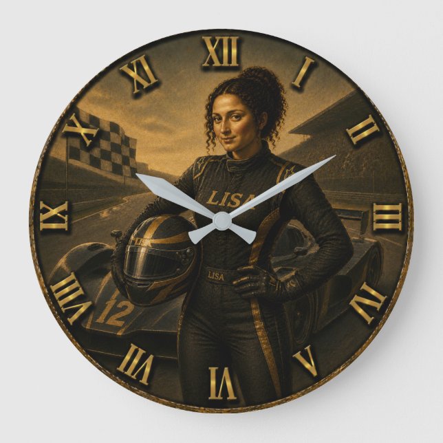 Relógio Grande Formula Race Driver Funny Mona Lisa Racing Gift (Frente)