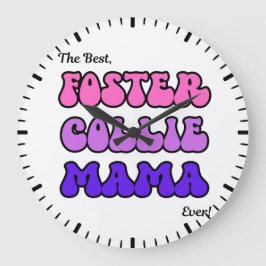 Relógio Grande Foster Collie Mom Clock