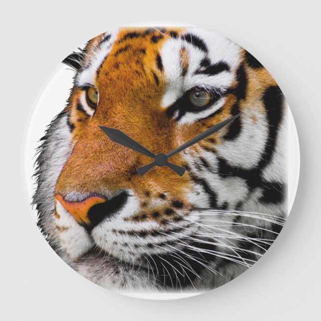 Relógio Grande Foto Bengala Tiger Face (Frente)