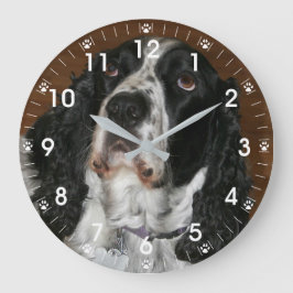 Relógio Grande Foto de animal de estimação English Springer Spani