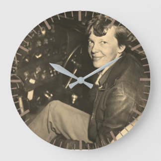 Relógio Grande Foto de Cockpit de Avião Amelia Earhart 1937 