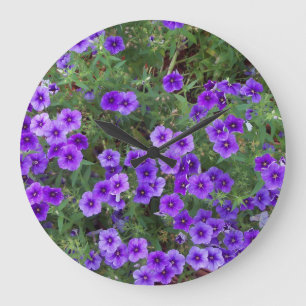 Relógio Grande Foto de flores roxas do Phlox em a