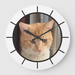 Relógio Grande Foto de Gato, substituível, Engraçado