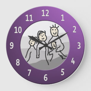 Relógio Grande Foto do Quadro Roxo Pessoal