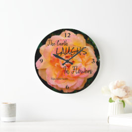 Relógio Grande Foto do Rosa de Flor de Blend Amarelo Pêssego