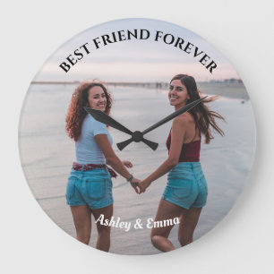 Relógio Grande Foto e nome personalizados dos melhores amigos do 