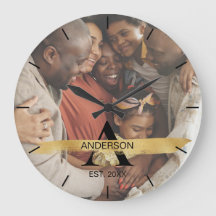 Foto Personalizada da Família com Monograma Dourad