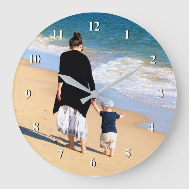 Relógio Grande Foto personalizada - Design único - melhor MOM (Frente)