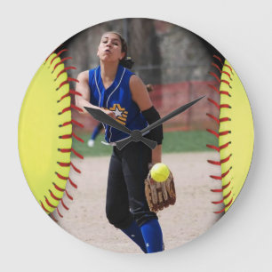 Relógio Grande Foto personalizada do softball