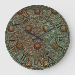 Relógio Grande Foto Realista: Chapa-Chão de Metal Rujado