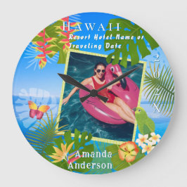 Relógio Grande Foto Tropical Paradise Memory Sea