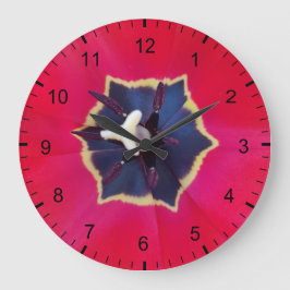 Relógio Grande Fotografia da Macro Natureza da Pasta Vermelha Neg