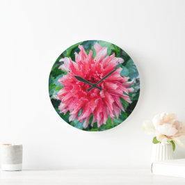 Relógio Grande Fotografia de Flor Rosa, Dahlia Canadense