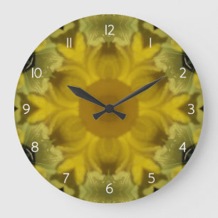 Relógio Grande Fractal amarelo-sol