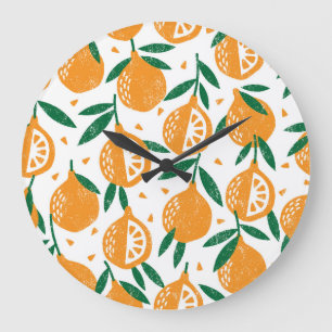 Relógio Grande Fragmentos de Frutado: Padrão Texturizado de Vinta