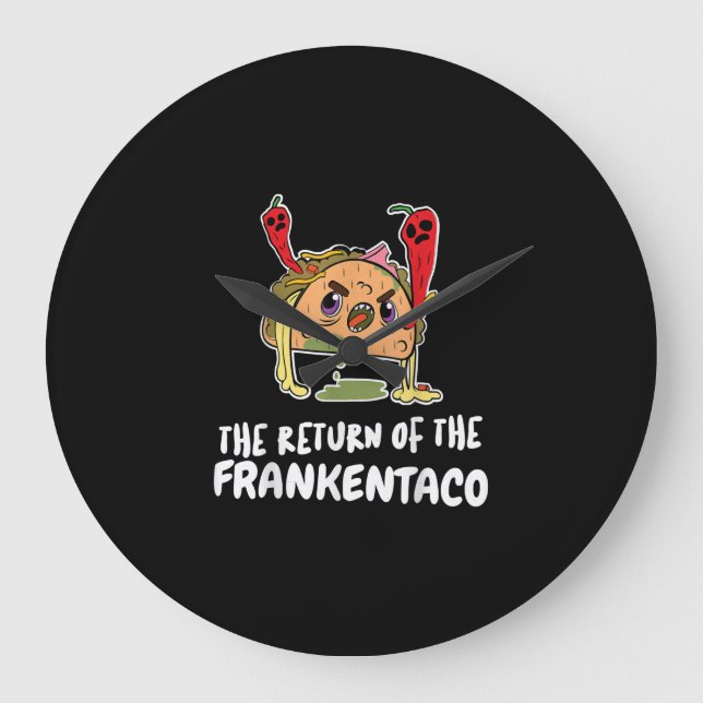 Relógio Grande Frankenstein Taco Funny Costume Tee Halloween Gift (Frente)