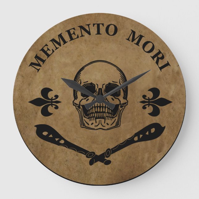 Relógio Grande Frase em Latim - Aproveite o Dia - Memento Mori  (Frente)